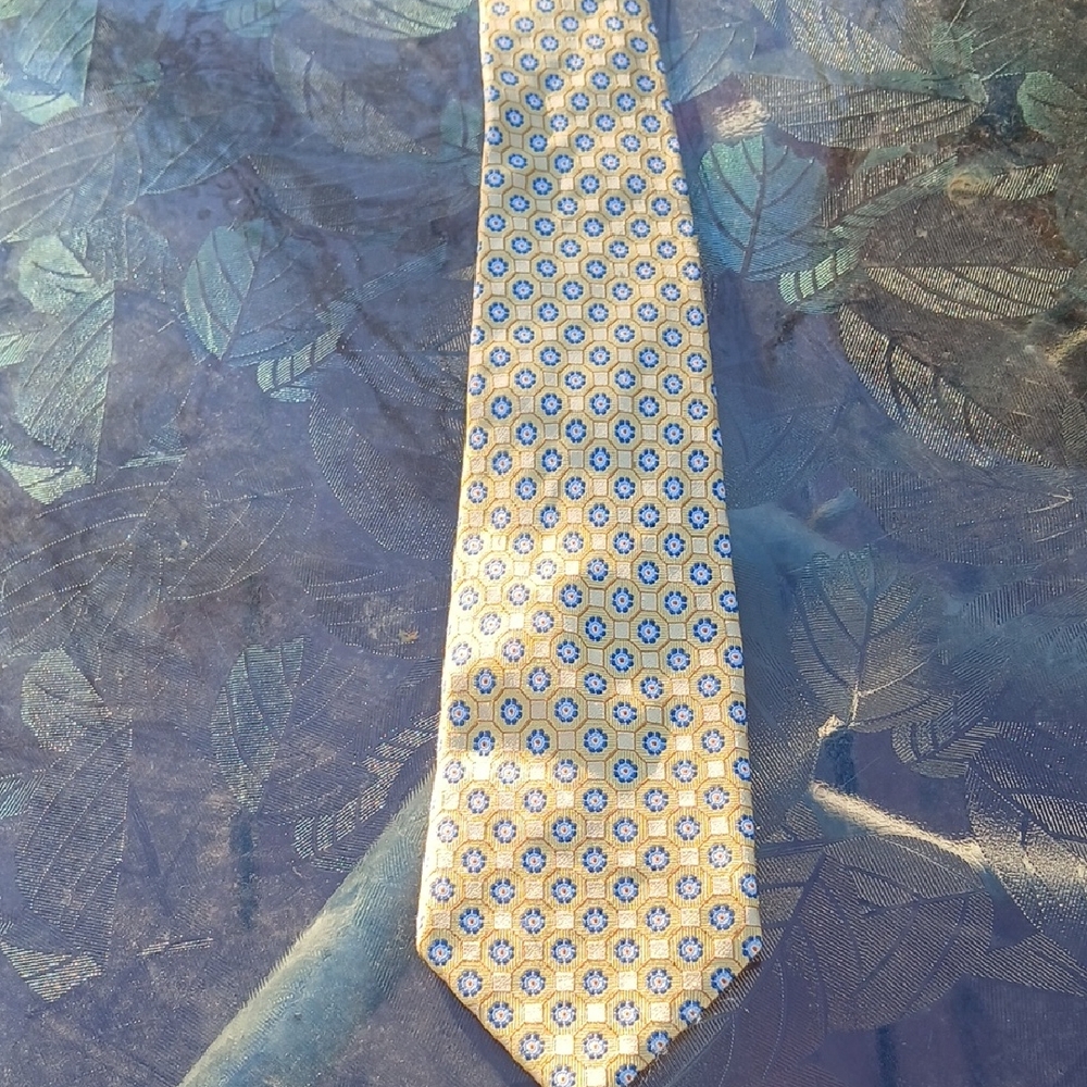 Joseph Abboud Yellow and Blue Geometric Tie